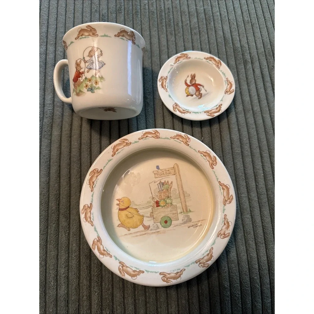 LOT: Vintage ROYAL DOULTON Bunnykins Childs Bowl, Saucer and Mug